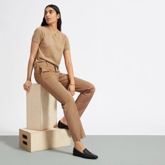 NEW Everlane Cashmere Tee Camel Size L! RARE! - Picture 2 of 9